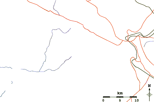 Roads and rivers around Mount Baldy (San Gabriel Range)