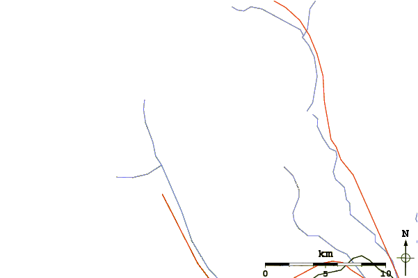 Roads and rivers around Mount Balfour