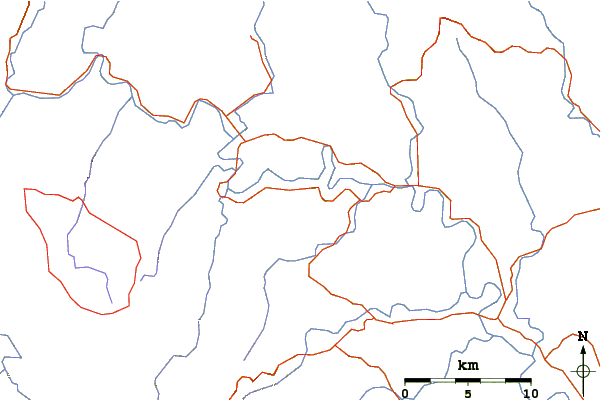 Roads and rivers around Mount Banda Banda