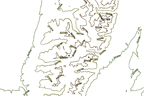 Mountain peaks around Mount Bannon