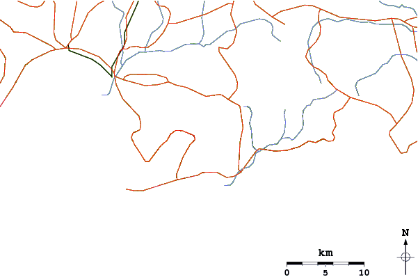 Roads and rivers around Mount Banoi