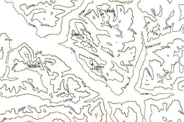 Mountain peaks around Mount Baring