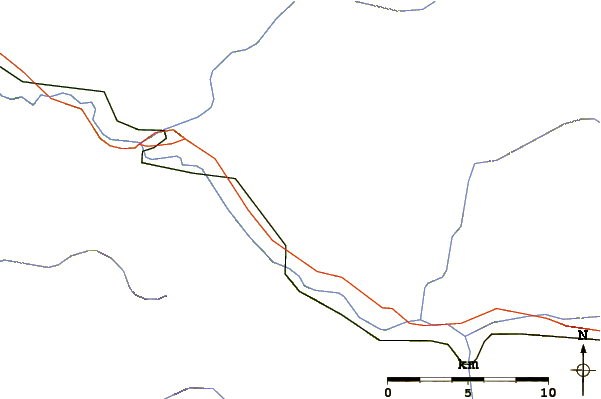 Roads and rivers around Mount Baring