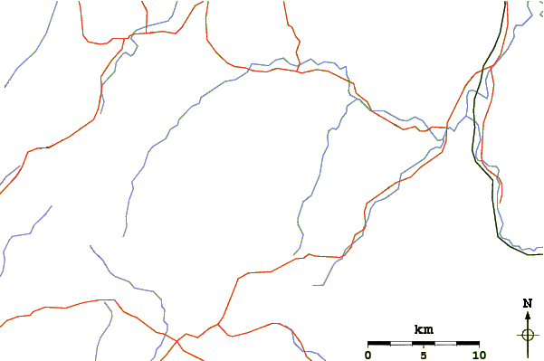 Roads and rivers around Mount Barney