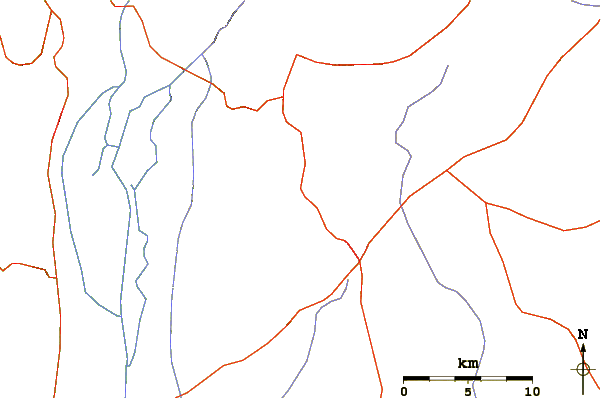 Roads and rivers around Mount Baron