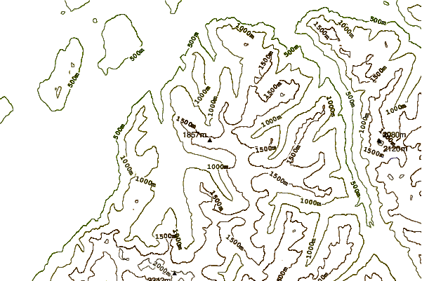 Mountain peaks around Mount Barr