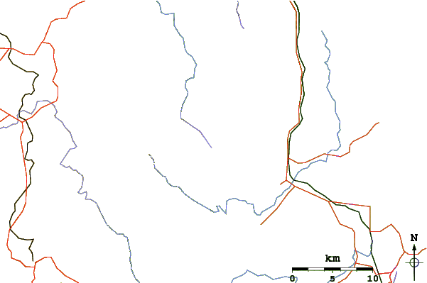 Roads and rivers around Mount Bartle Frere