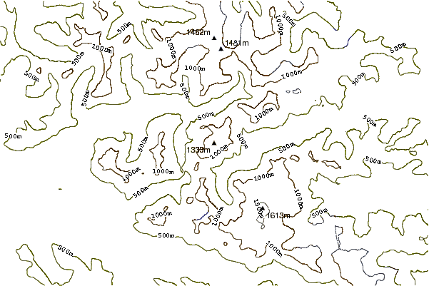 Mountain peaks around Mount Bassie