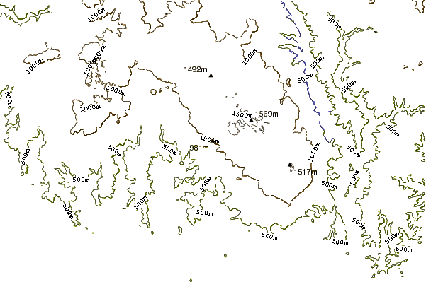 Mountain peaks around Mount Baw Baw