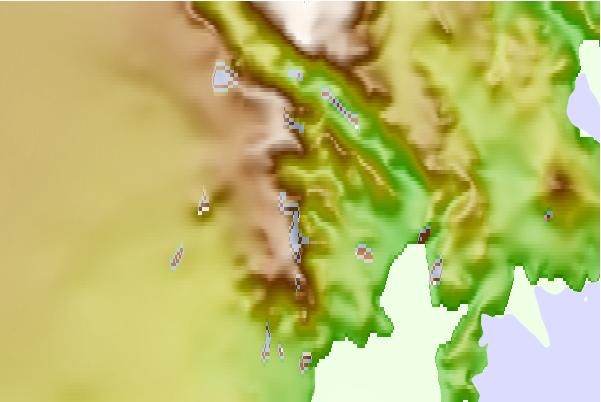 Surf breaks located close to Mount Baxter (Antarctica)