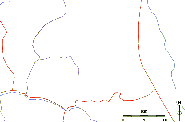 Roads and rivers around Mount Baxter (California)