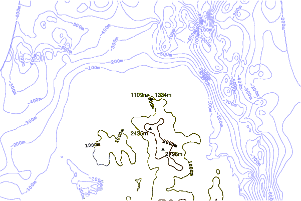 Mountain peaks around Mount Bayonne