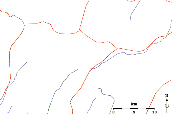 Roads and rivers around Mount Bazardüzü