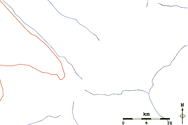 Roads and rivers around Mount Bebetsu