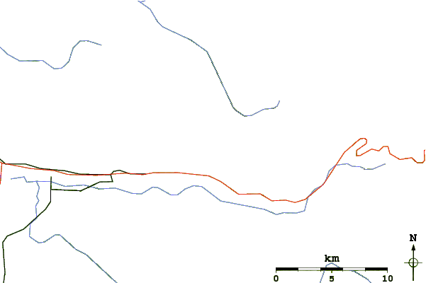 Roads and rivers around Mount Beljica