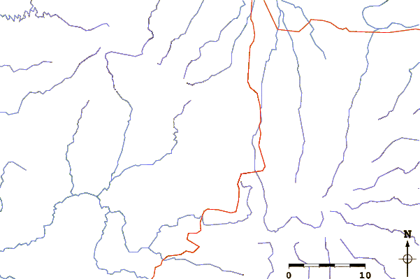 Roads and rivers around Mount Bellamy