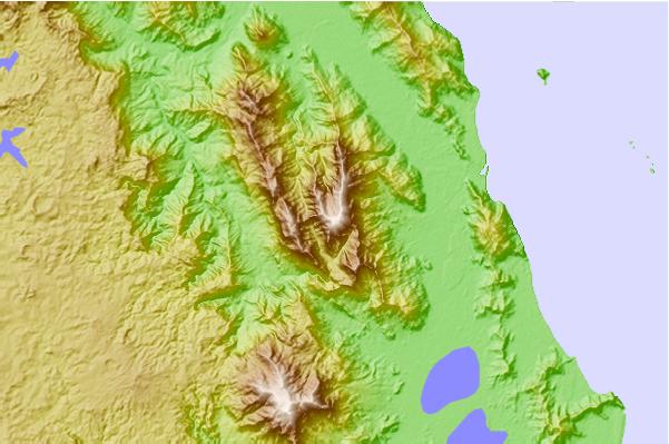 Surf breaks located close to Mount Bellenden Ker