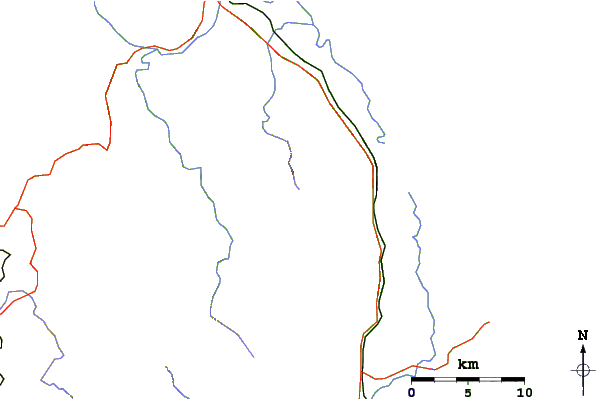Roads and rivers around Mount Bellenden Ker