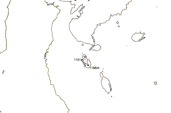 Mountain peaks around Mount Bental