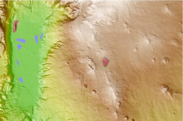 Surf breaks located close to Mount Bental