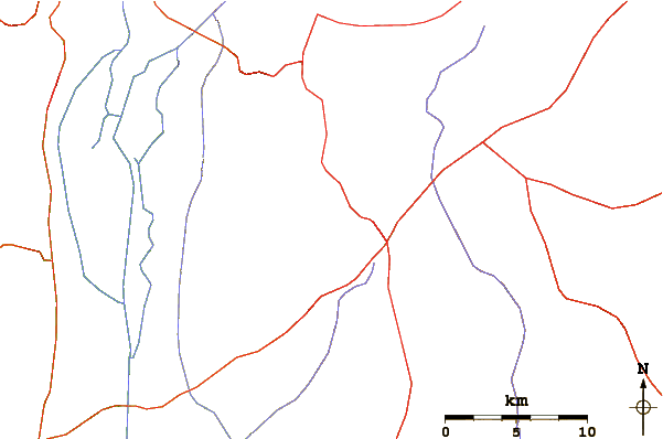 Roads and rivers around Mount Bental