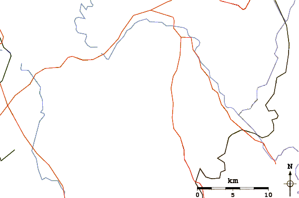 Roads and rivers around Mount Big Cave