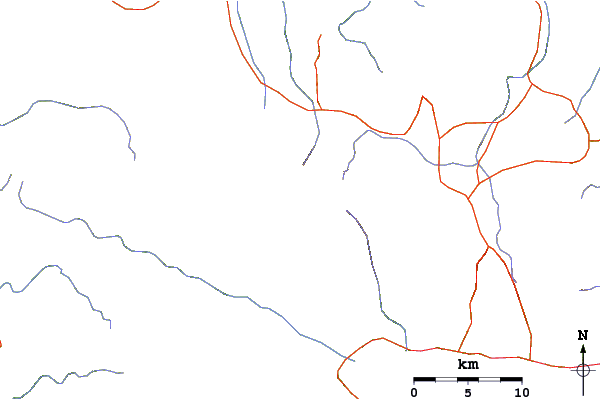 Roads and rivers around Mount Binaiya