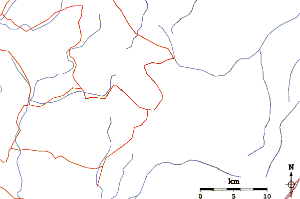 Roads and rivers around Mount Binalud