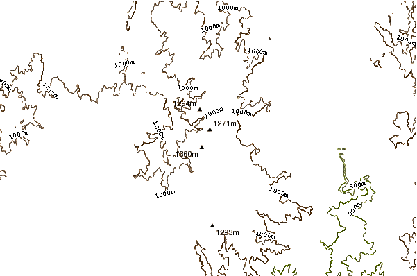 Mountain peaks around Mount Bindo