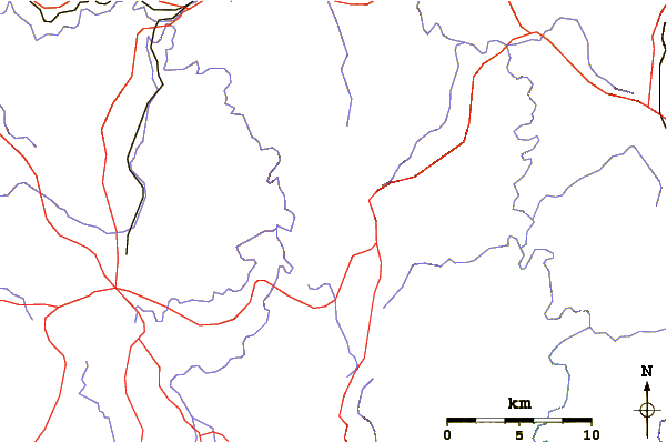 Roads and rivers around Mount Bindo