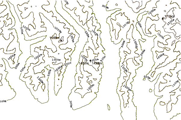 Mountain peaks around Mount Bishop (British Columbia)