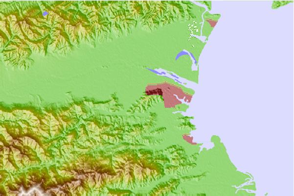 Surf breaks located close to Mount Bizan