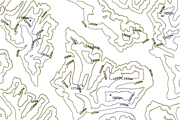 Mountain peaks around Mount Blane