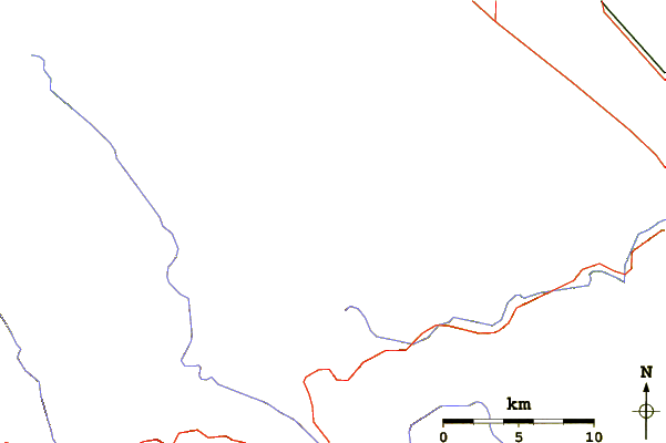 Roads and rivers around Mount Boardman