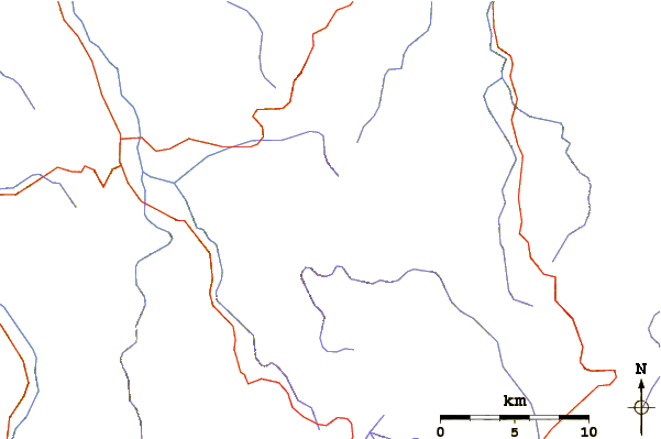 Roads and rivers around Mount Bogong