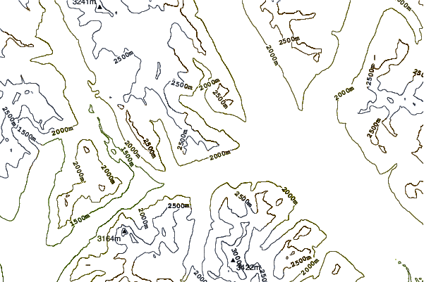 Mountain peaks around Mount Bosworth