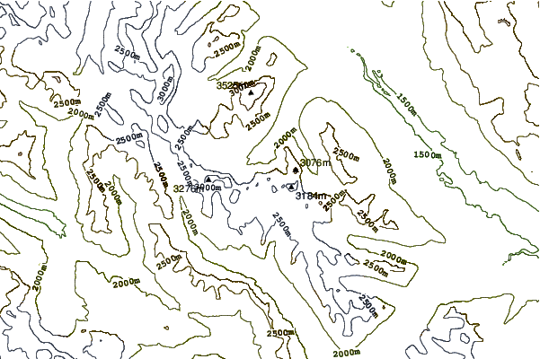 Mountain peaks around Mount Bowlen