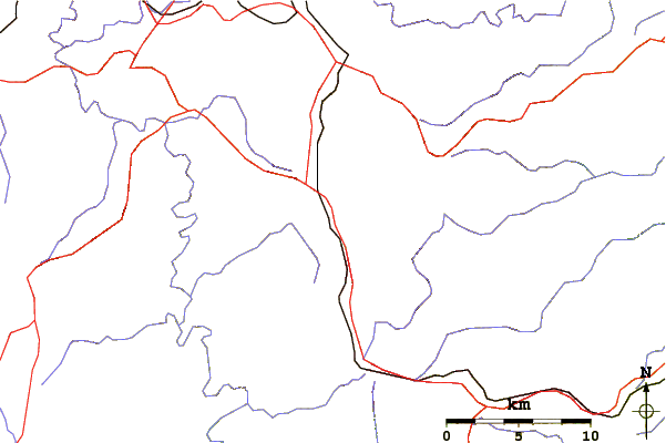 Roads and rivers around Mount Boyce