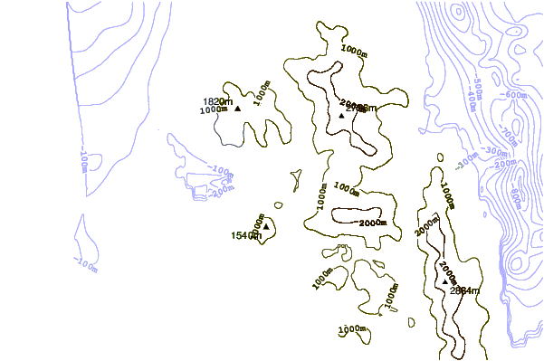 Mountain peaks around Mount Braun