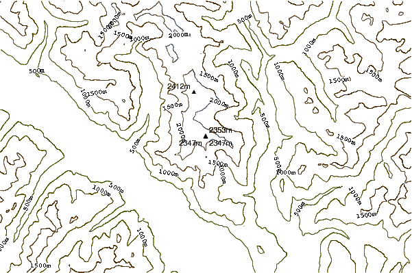 Mountain peaks around Mount Breakenridge