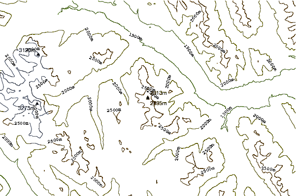 Mountain peaks around Mount Brett