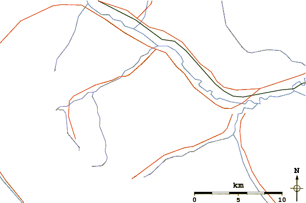 Roads and rivers around Mount Brett