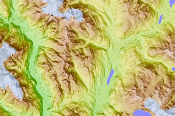 Surf breaks located close to Mount Brew (Cheakamus River)