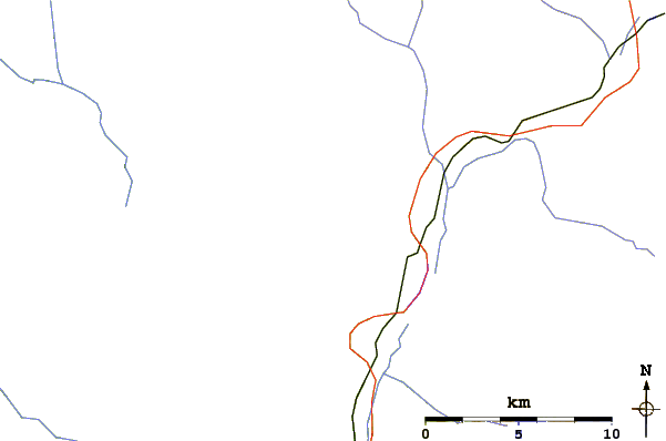 Roads and rivers around Mount Brew (Cheakamus River)