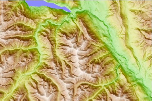 Surf breaks located close to Mount Brew (Lillooet Ranges)