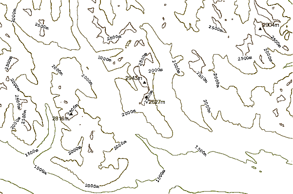 Mountain peaks around Mount Bridgland