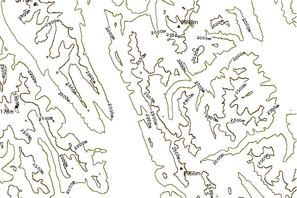 Mountain peaks around Mount Brock