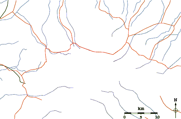 Roads and rivers around Mount Bromo