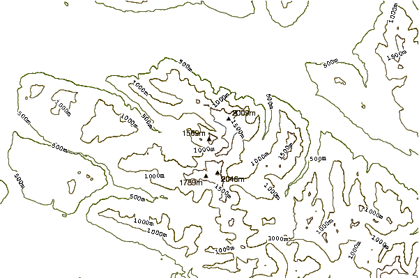 Mountain peaks around Mount Bullen