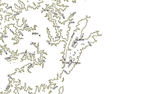 Mountain peaks around Mount Bunagatake